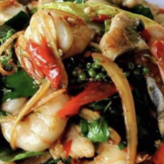 Spicy Chilli Sauce with Thai Herbs (Pad Cha Seafood)