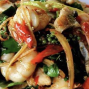 Spicy Chilli Sauce with Thai Herbs (Pad Cha) Stir Fry